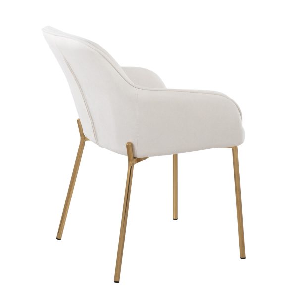 Daniella Gold and Cream Contemporary Dining Chairs Set of 2 5