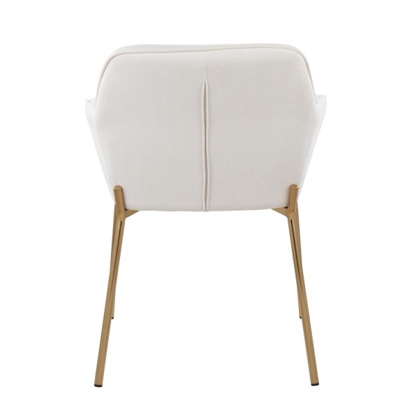 Daniella Gold and Cream Contemporary Dining Chairs Set of 2 6