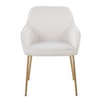 Daniella Gold and Cream Contemporary Dining Chairs (Set of 2)