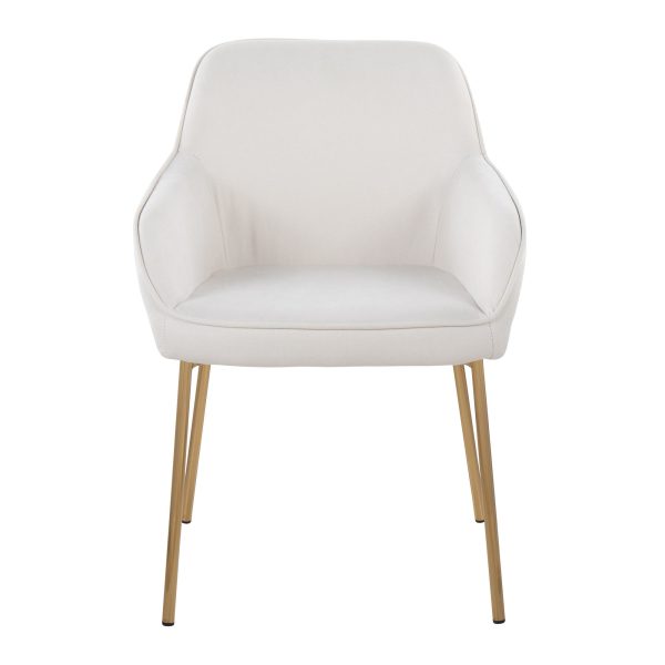 Daniella Gold and Cream Contemporary Dining Chairs Set of 2 7