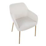 Daniella Gold and Cream Contemporary Dining Chairs (Set of 2)