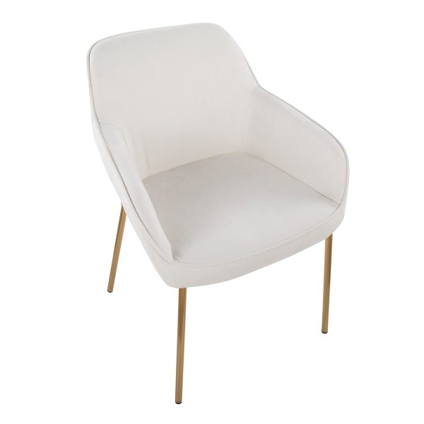 Daniella Gold and Cream Contemporary Dining Chairs Set of 2 8