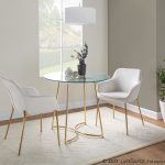Daniella Gold and Cream Velvet Contemporary Dining Chairs (Set of 2) 10 Daniella Gold and Cream Velvet Contemporary Dining Chairs (Set of 2)