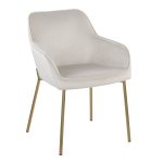 Daniella Gold and Cream Velvet Contemporary Dining Chairs (Set of 2) 12 Daniella Gold and Cream Velvet Contemporary Dining Chairs (Set of 2)