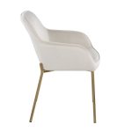 Daniella Gold and Cream Velvet Contemporary Dining Chairs (Set of 2) 13 Daniella Gold and Cream Velvet Contemporary Dining Chairs (Set of 2)