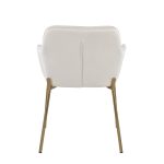 Daniella Gold and Cream Velvet Contemporary Dining Chairs (Set of 2) 15 Daniella Gold and Cream Velvet Contemporary Dining Chairs (Set of 2)
