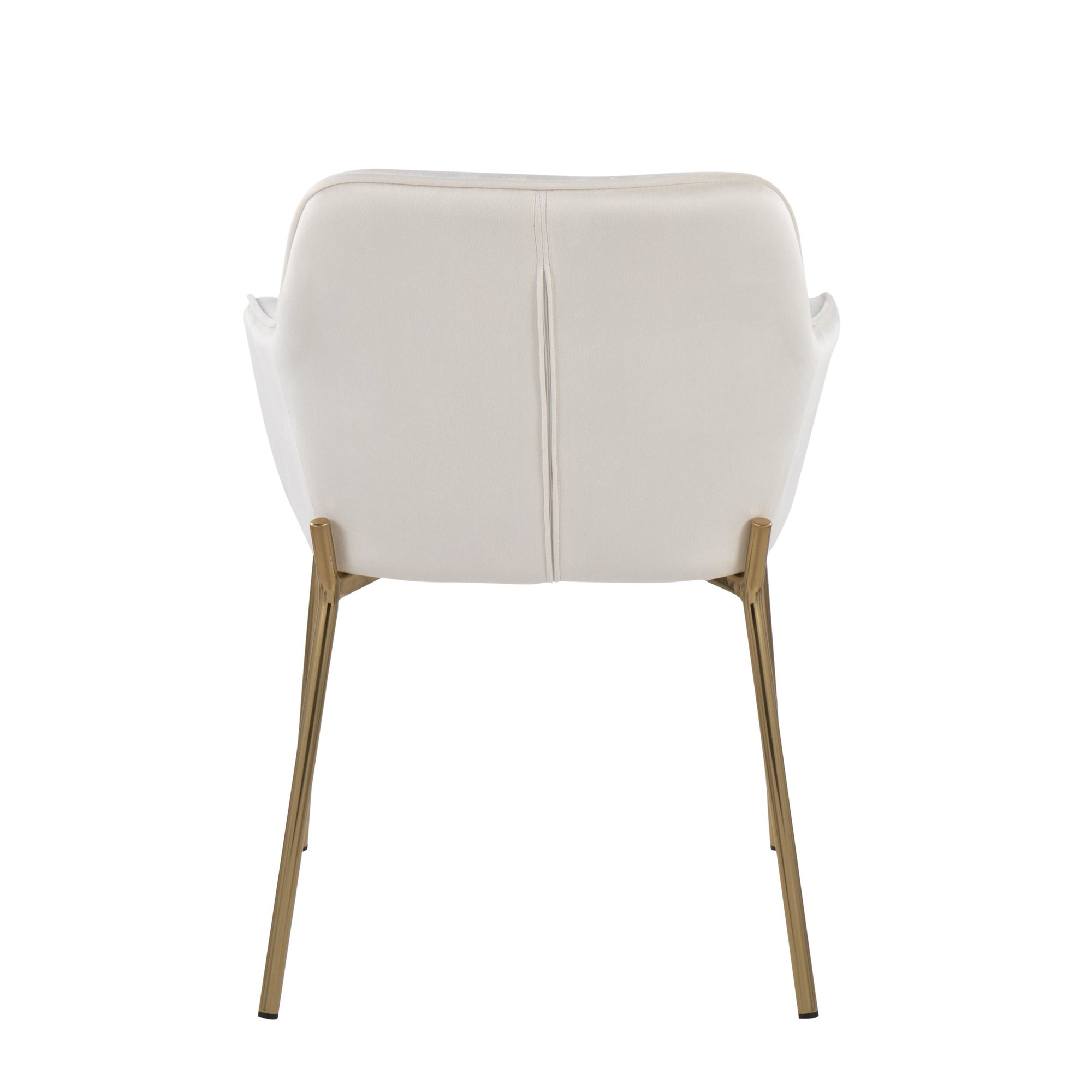 Daniella Gold and Cream Velvet Contemporary Dining Chairs (Set of 2) 6 Daniella Gold and Cream Velvet Contemporary Dining Chairs (Set of 2) - Image 6