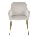 Daniella Gold and Cream Velvet Contemporary Dining Chairs (Set of 2) 16 Daniella Gold and Cream Velvet Contemporary Dining Chairs (Set of 2)