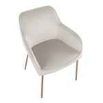 Daniella Gold and Cream Velvet Contemporary Dining Chairs (Set of 2) 17 Daniella Gold and Cream Velvet Contemporary Dining Chairs (Set of 2)