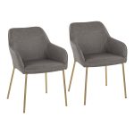 Daniella Gold and Grey Contemporary Dining Chairs (Set of 2)