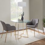 Daniella Gold and Grey Contemporary Dining Chairs (Set of 2)
