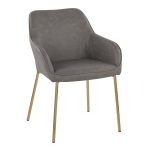 Daniella Gold and Grey Contemporary Dining Chairs (Set of 2)