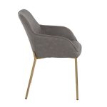 Daniella Gold and Grey Contemporary Dining Chairs (Set of 2)