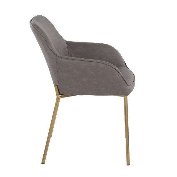 Daniella Gold and Grey Contemporary Dining Chairs Set of 2 3