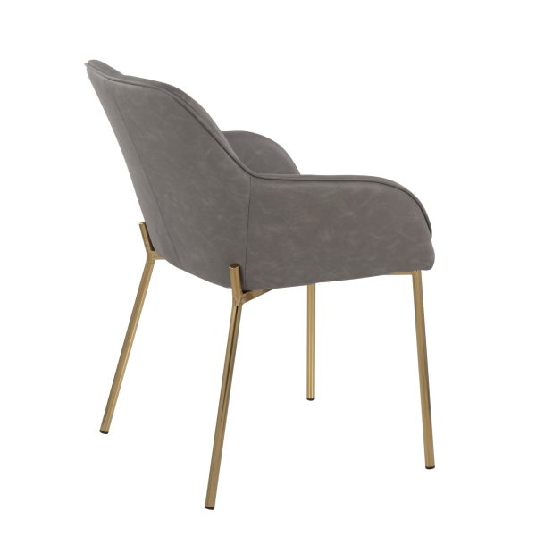 Daniella Gold and Grey Contemporary Dining Chairs Set of 2 4