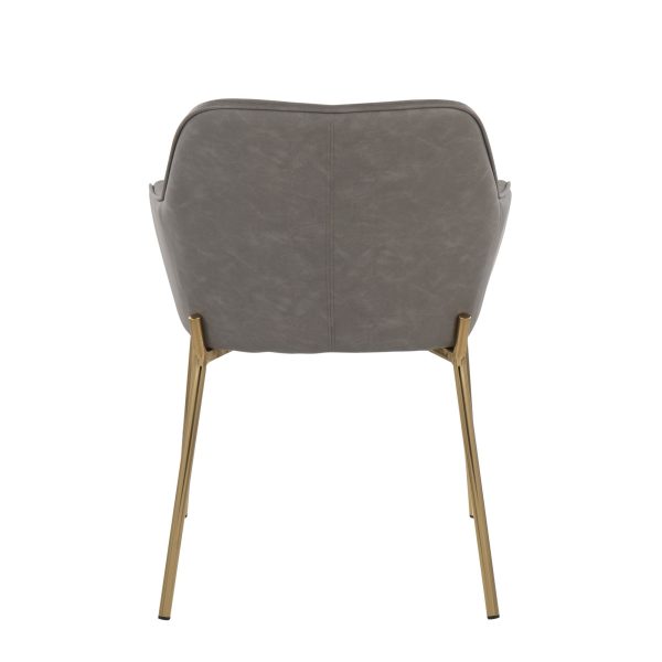 Daniella Gold and Grey Contemporary Dining Chairs Set of 2 5