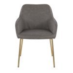 Daniella Gold and Grey Contemporary Dining Chairs (Set of 2)