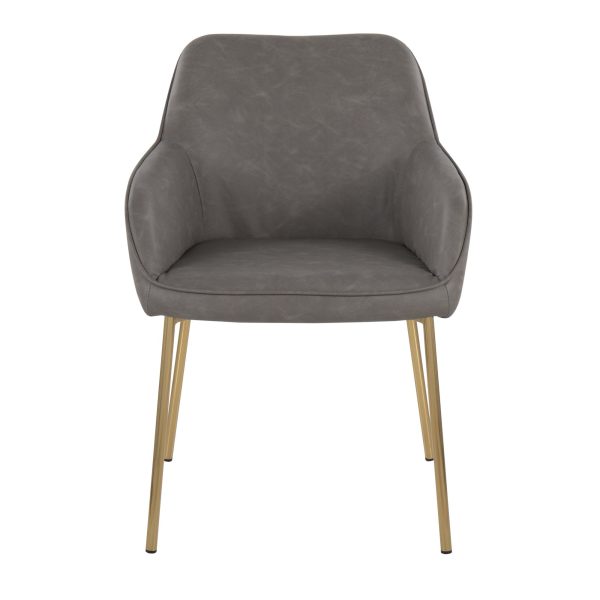 Daniella Gold and Grey Contemporary Dining Chairs Set of 2 6