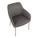 Daniella Gold and Grey Contemporary Dining Chairs (Set of 2)