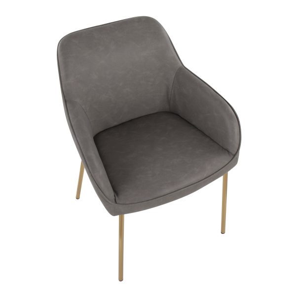 Daniella Gold and Grey Contemporary Dining Chairs Set of 2 7
