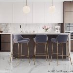 Daniella Gold and Silver Velvet Contemporary Bar Stools (Set of 2) 10 Daniella Gold and Silver Velvet Contemporary Bar Stools (Set of 2)