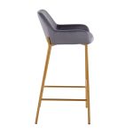 Daniella Gold and Silver Velvet Contemporary Bar Stools (Set of 2) 13 Daniella Gold and Silver Velvet Contemporary Bar Stools (Set of 2)