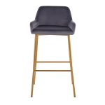 Daniella Gold and Silver Velvet Contemporary Bar Stools (Set of 2) 16 Daniella Gold and Silver Velvet Contemporary Bar Stools (Set of 2)