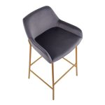 Daniella Gold and Silver Velvet Contemporary Bar Stools (Set of 2) 17 Daniella Gold and Silver Velvet Contemporary Bar Stools (Set of 2)