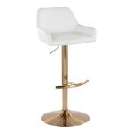 Daniella Gold and White Contemporary Adjustable Swivel Barstool (Set of 2) 13 Daniella Gold and White Contemporary Adjustable Swivel Barstool (Set of 2)