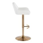 Daniella Gold and White Contemporary Adjustable Swivel Barstool (Set of 2) 14 Daniella Gold and White Contemporary Adjustable Swivel Barstool (Set of 2)