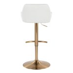 Daniella Gold and White Contemporary Adjustable Swivel Barstool (Set of 2) 16 Daniella Gold and White Contemporary Adjustable Swivel Barstool (Set of 2)