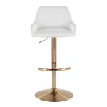 Daniella Gold and White Contemporary Adjustable Swivel Barstool (Set of 2) 17 Daniella Gold and White Contemporary Adjustable Swivel Barstool (Set of 2)