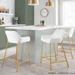 Daniella Gold and White Contemporary Counter Stools (Set of 2) 13 Daniella Gold and White Contemporary Counter Stools (Set of 2)