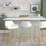 Daniella Gold and White Contemporary Counter Stools (Set of 2) 12 Daniella Gold and White Contemporary Counter Stools (Set of 2)