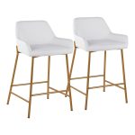 Daniella Gold and White Contemporary Counter Stools (Set of 2) 14 Daniella Gold and White Contemporary Counter Stools (Set of 2)