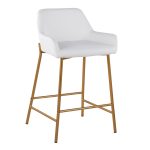 Daniella Gold and White Contemporary Counter Stools (Set of 2) 15 Daniella Gold and White Contemporary Counter Stools (Set of 2)
