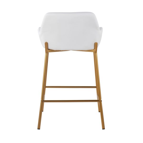Daniella Gold and White Contemporary Counter Stools Set of 2 6