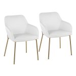 Daniella Gold and White Contemporary Dining Chairs (Set of 2)