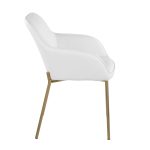 Daniella Gold and White Contemporary Dining Chairs (Set of 2)