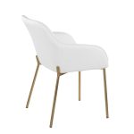 Daniella Gold and White Contemporary Dining Chairs (Set of 2)