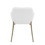 Daniella Gold and White Contemporary Dining Chairs (Set of 2)