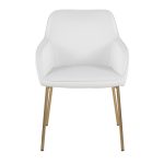 Daniella Gold and White Contemporary Dining Chairs (Set of 2)