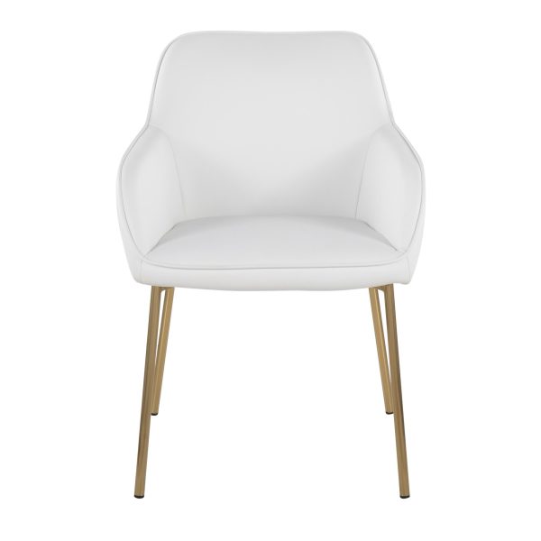 Daniella Gold and White Contemporary Dining Chairs Set of 2 6