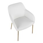 Daniella Gold and White Contemporary Dining Chairs (Set of 2)