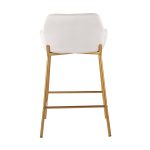 Daniella Gold and White Velvet Contemporary Counter Stools (Set of 2)