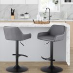 Daniella Grey Faux Leather Black Metal Contemporary Swivel Barstool (Set of 2) 13 Daniella Grey Faux Leather Black Metal Contemporary Swivel Barstool (Set of 2)