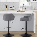 Daniella Grey Faux Leather Black Metal Contemporary Swivel Barstool (Set of 2) 12 Daniella Grey Faux Leather Black Metal Contemporary Swivel Barstool (Set of 2)