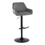Daniella Grey Faux Leather Black Metal Contemporary Swivel Barstool (Set of 2) 17 Daniella Grey Faux Leather Black Metal Contemporary Swivel Barstool (Set of 2)