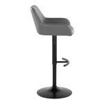 Daniella Grey Faux Leather Black Metal Contemporary Swivel Barstool (Set of 2) 18 Daniella Grey Faux Leather Black Metal Contemporary Swivel Barstool (Set of 2)