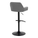 Daniella Grey Faux Leather Black Metal Contemporary Swivel Barstool (Set of 2) 19 Daniella Grey Faux Leather Black Metal Contemporary Swivel Barstool (Set of 2)